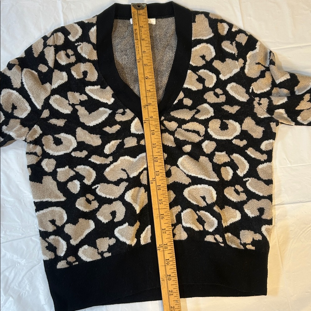Splendid cashmere blend leopard print cardigan size S - Picture 9 of 9